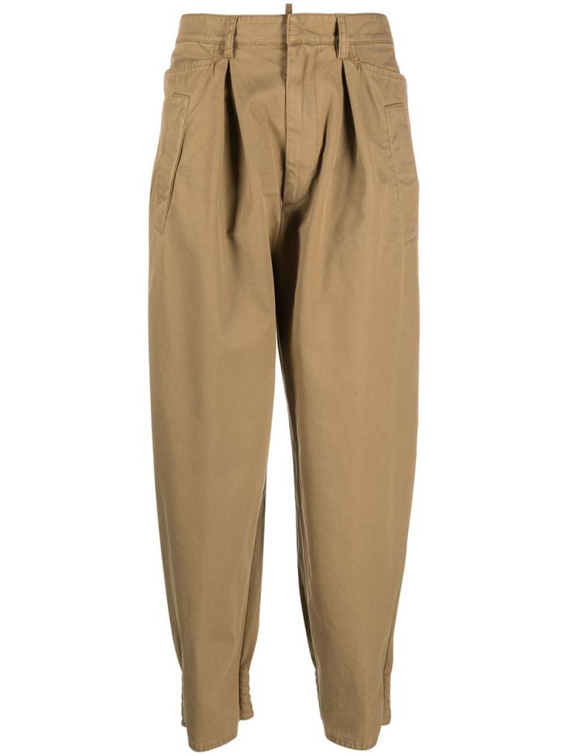 DSQUARED2 cotton tapered trousers - Neutrals von DSQUARED2