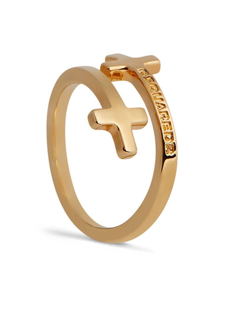 DSQUARED2 cross-design brass ring - Gold von DSQUARED2