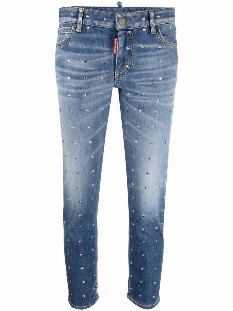 DSQUARED2 crystal-embellished cropped jeans - Blue von DSQUARED2