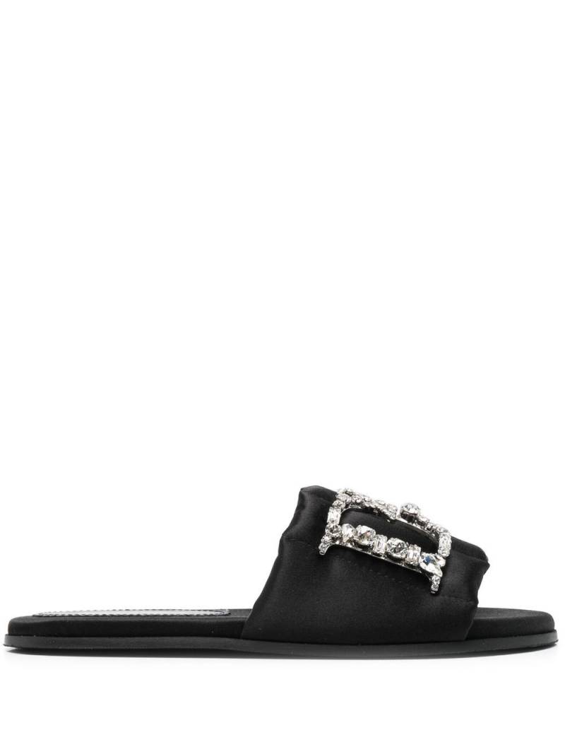 DSQUARED2 crystal-embellished flat sandals - Black von DSQUARED2