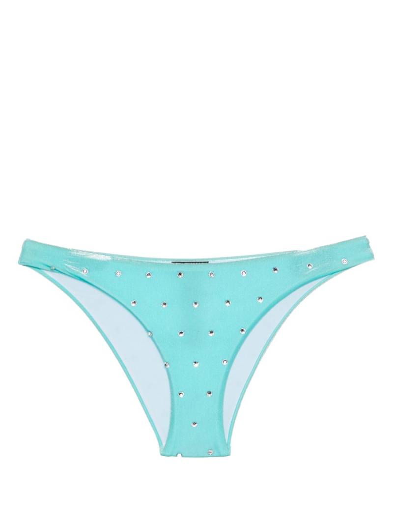 DSQUARED2 crystal-embellished velvet bikini bottom - Blue von DSQUARED2