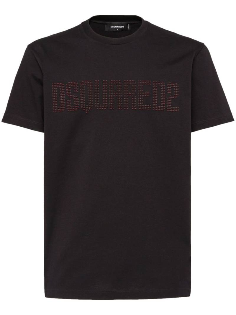 DSQUARED2 crystal-logo cotton T-shirt - Black von DSQUARED2