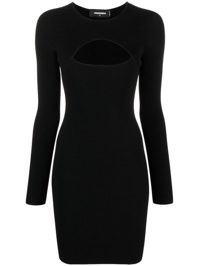 DSQUARED2 cut-out detail long-sleeve minidress - Black von DSQUARED2