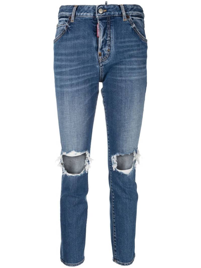 DSQUARED2 cut-out slim denim jeans - Blue von DSQUARED2