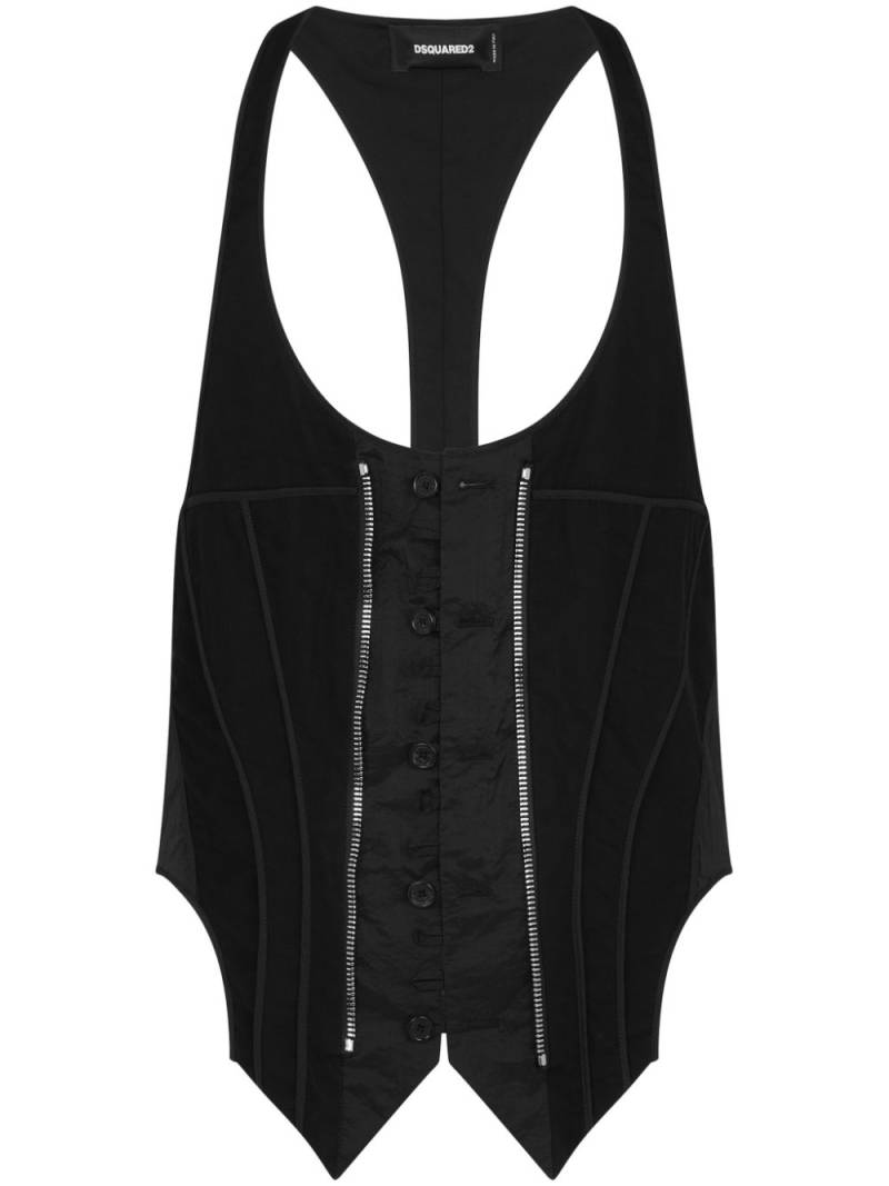 DSQUARED2 deconstructed panelled waistcoat - Black von DSQUARED2