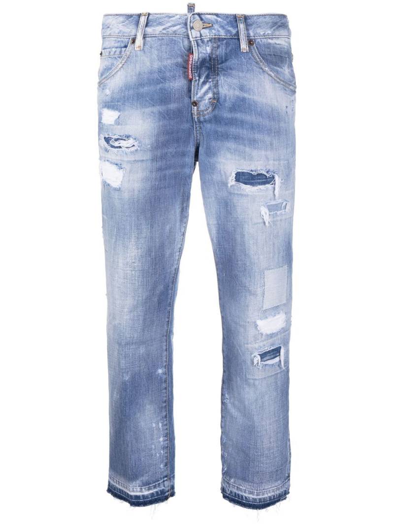 DSQUARED2 distressed cropped jeans - Blue von DSQUARED2