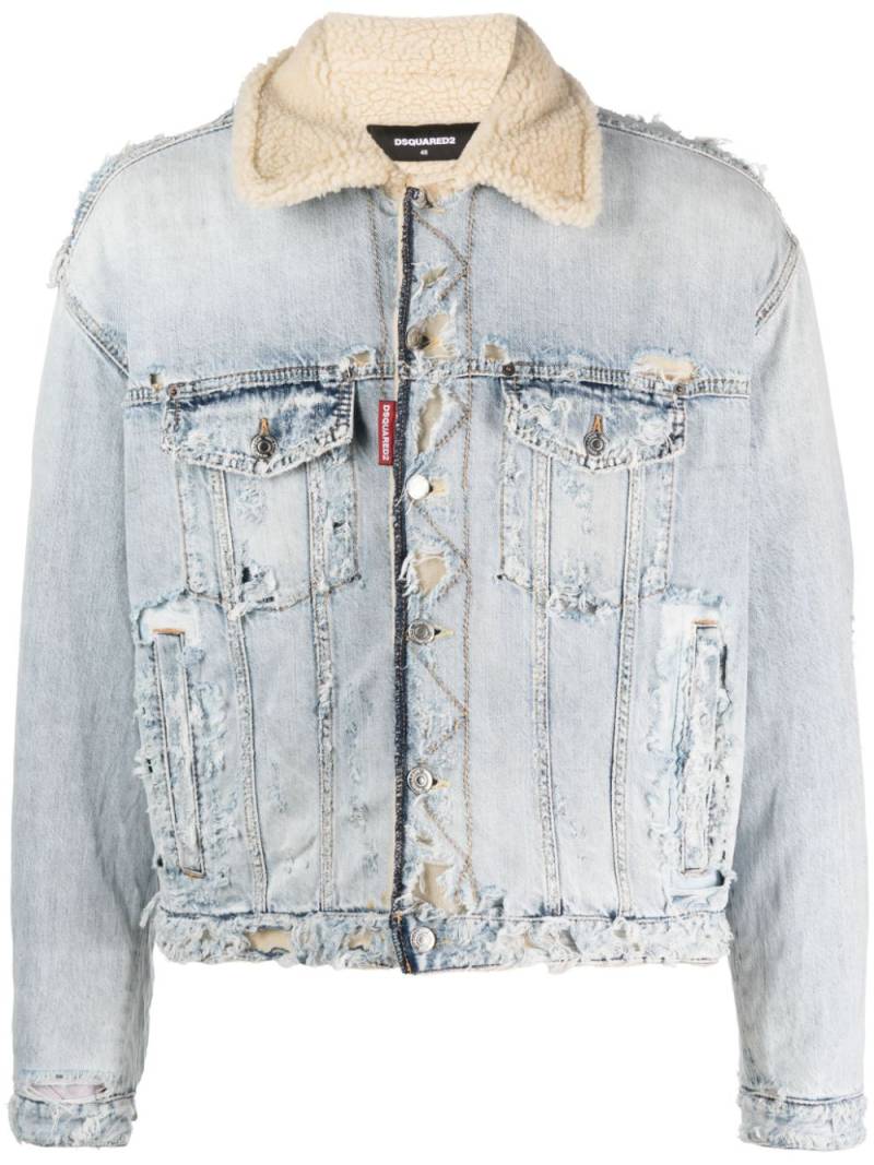 DSQUARED2 distressed denim jacket - Blue von DSQUARED2