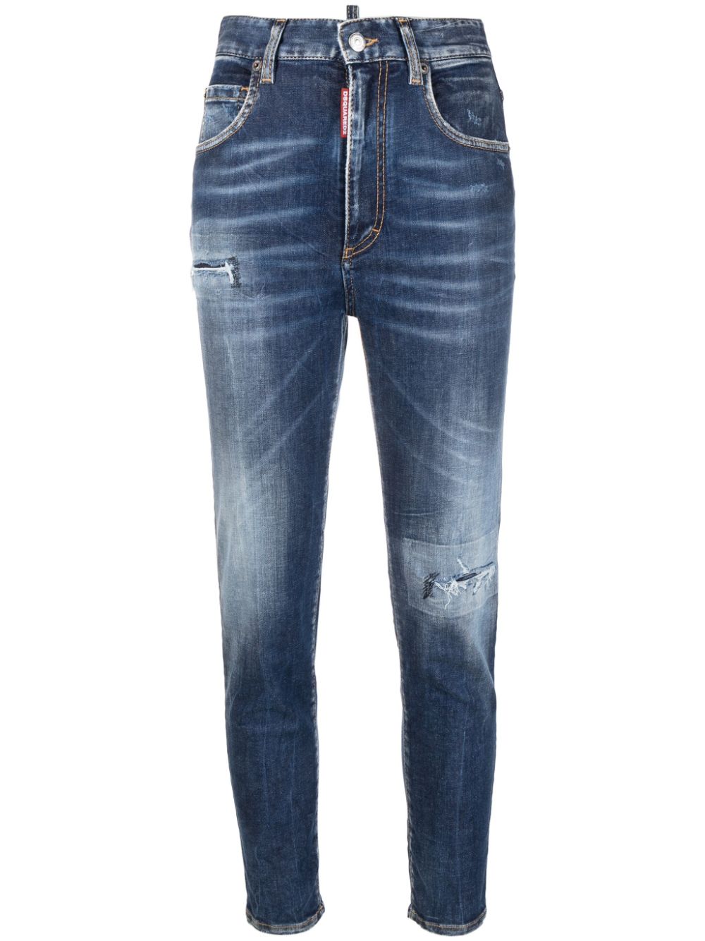 DSQUARED2 distressed-effect cropped jeans - Blue von DSQUARED2