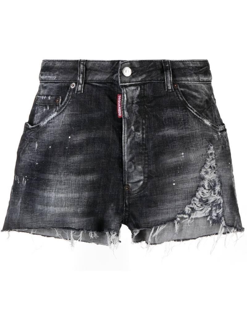 DSQUARED2 distressed-effect denim shorts - Black von DSQUARED2