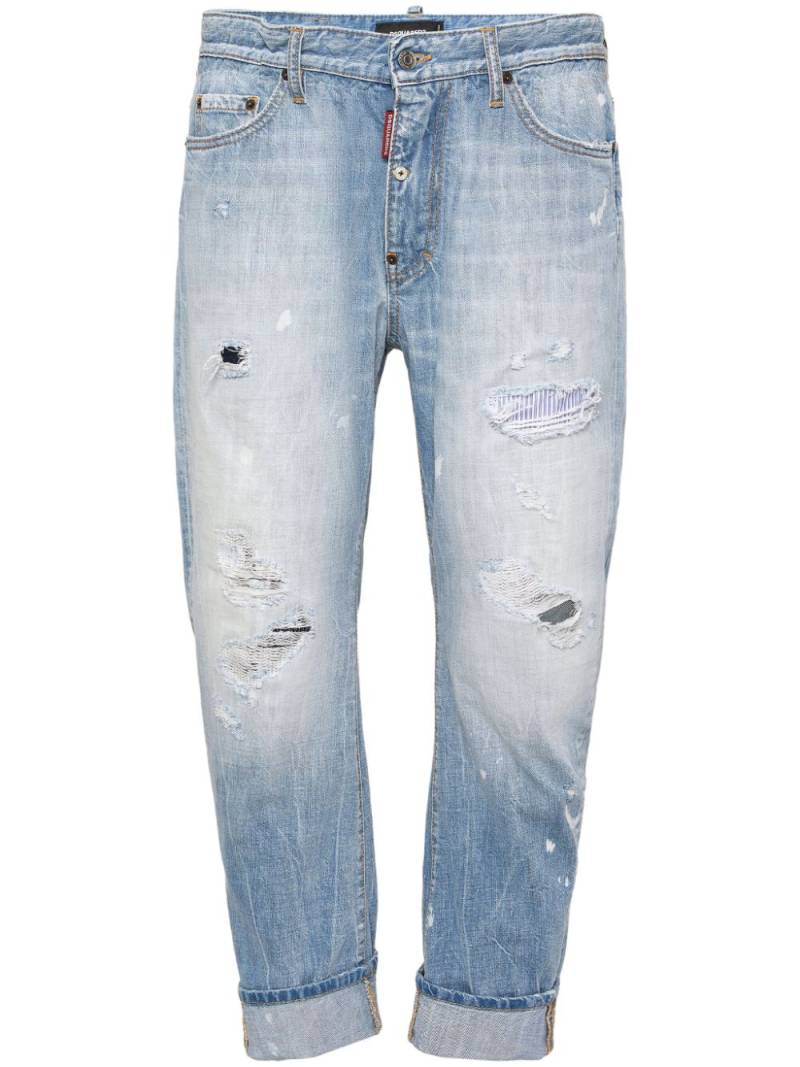 DSQUARED2 distressed-effect straight-leg jeans - Blue von DSQUARED2