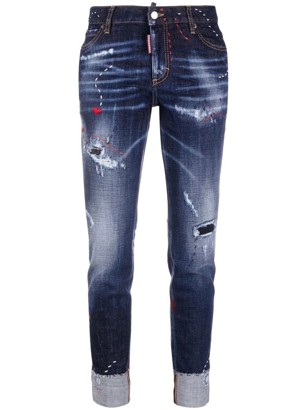 DSQUARED2 distressed-finish skinny jeans - Blue von DSQUARED2