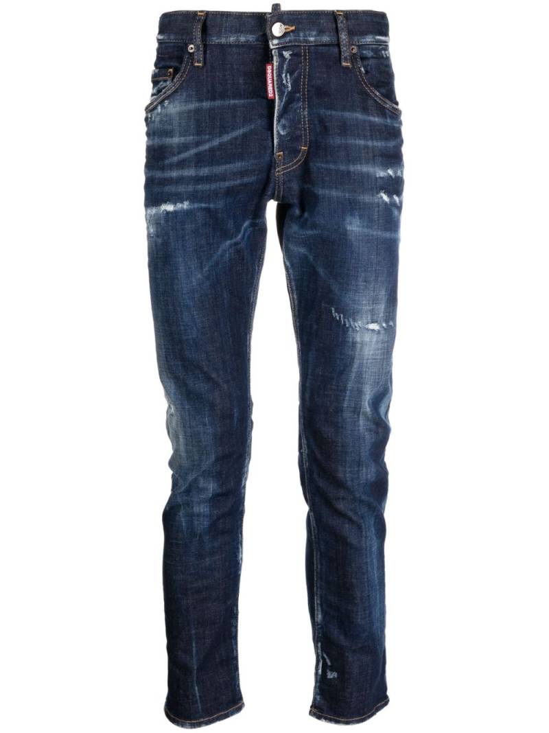 DSQUARED2 distressed-finish tapered-leg jeans - Blue von DSQUARED2