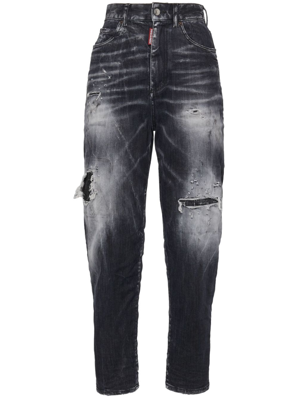 DSQUARED2 distressed straight-leg jeans - Black von DSQUARED2