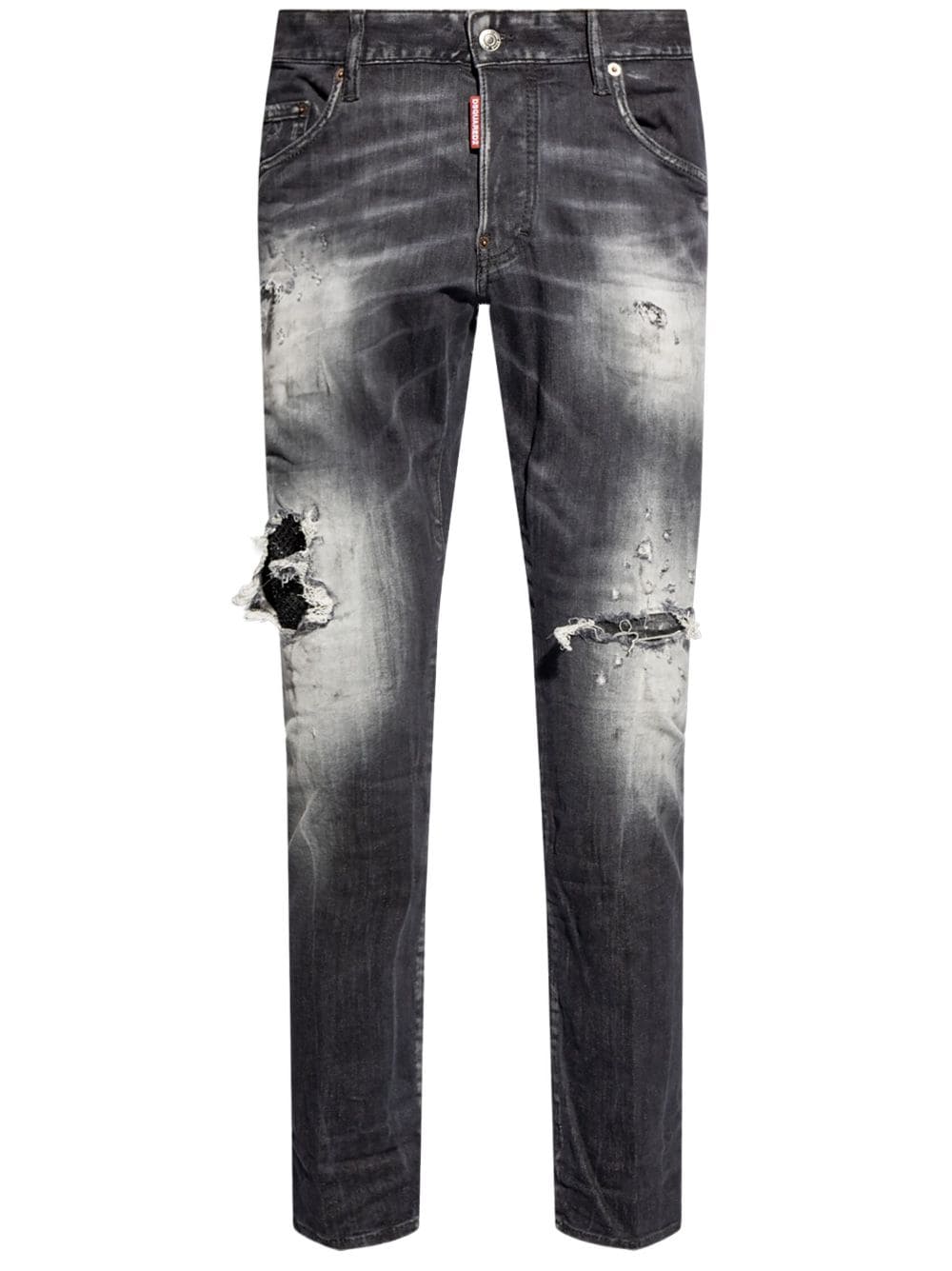 DSQUARED2 distressed straight-leg jeans - Black von DSQUARED2
