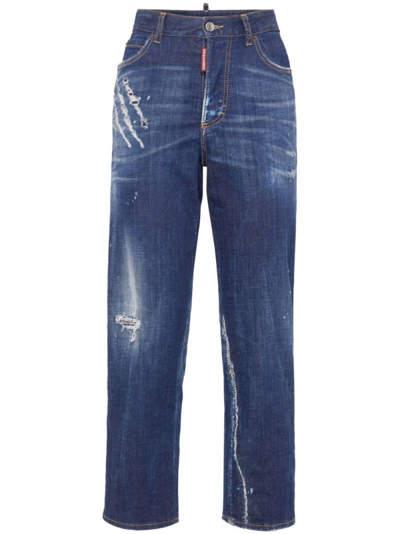 DSQUARED2 distressed straight-leg jeans - Blue von DSQUARED2