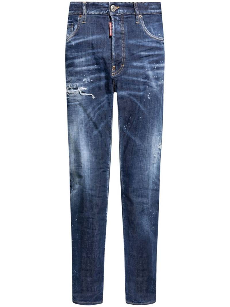 DSQUARED2 distressed straight-leg jeans - Blue von DSQUARED2