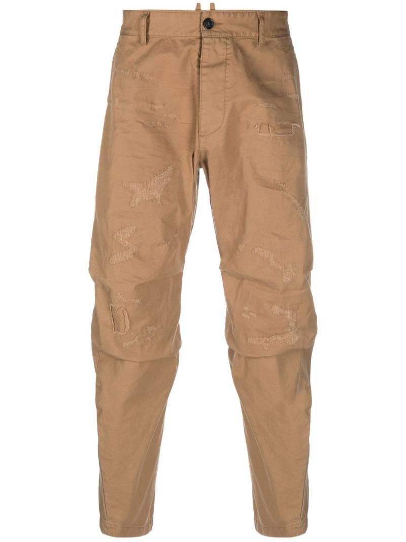 DSQUARED2 distressed tapered trousers - Neutrals von DSQUARED2