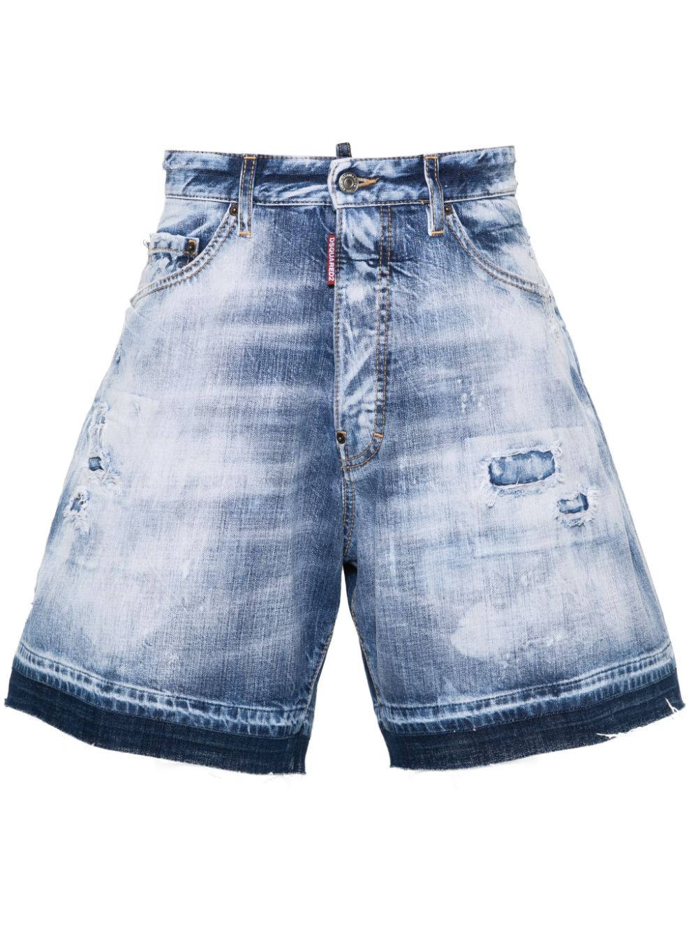 DSQUARED2 distressed washed-denim shorts - Blue von DSQUARED2