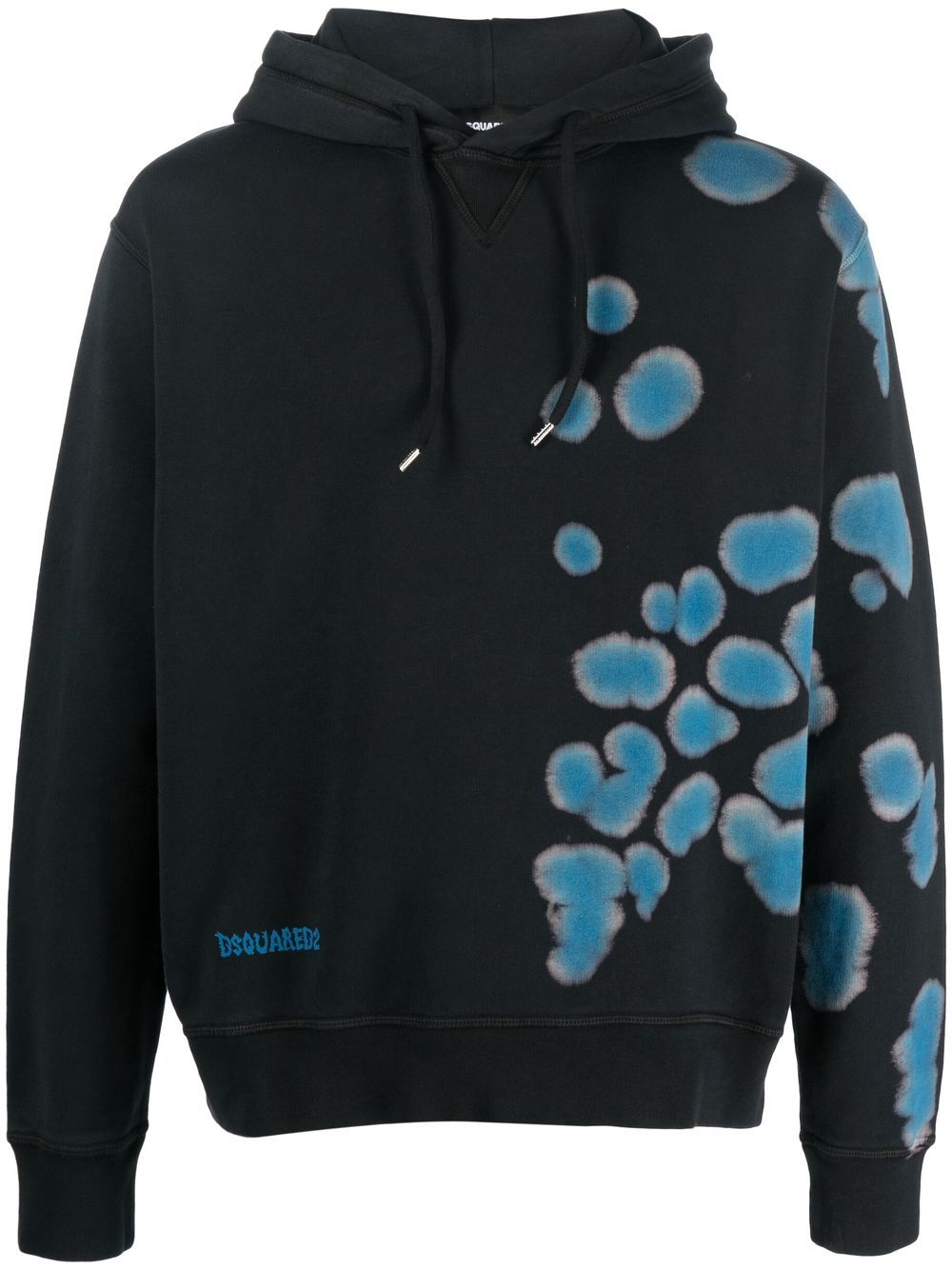 DSQUARED2 dye-print cotton hoodie - Black von DSQUARED2