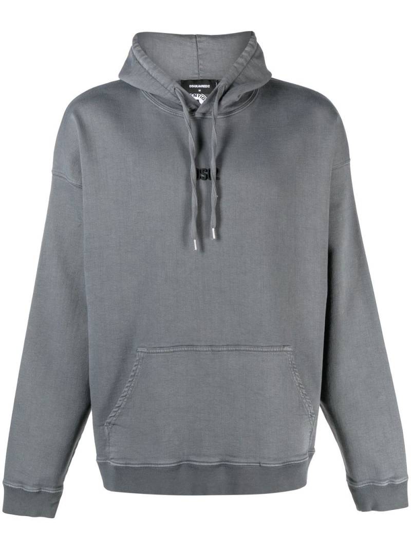 DSQUARED2 embroidered-logo long-sleeve hoodie - Grey von DSQUARED2