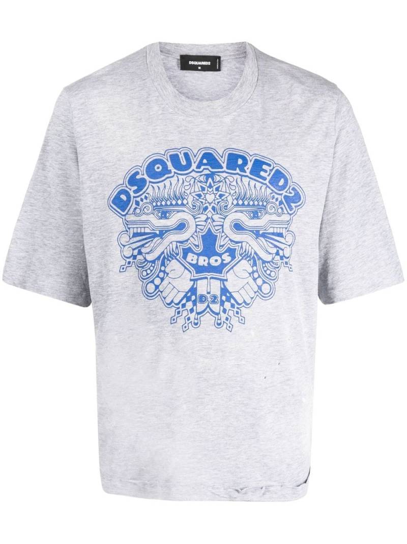 DSQUARED2 graphic-logo print T-shirt - Grey von DSQUARED2