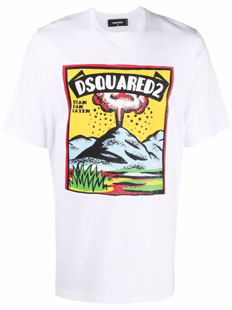 DSQUARED2 graphic-print cotton T-shirt - White von DSQUARED2