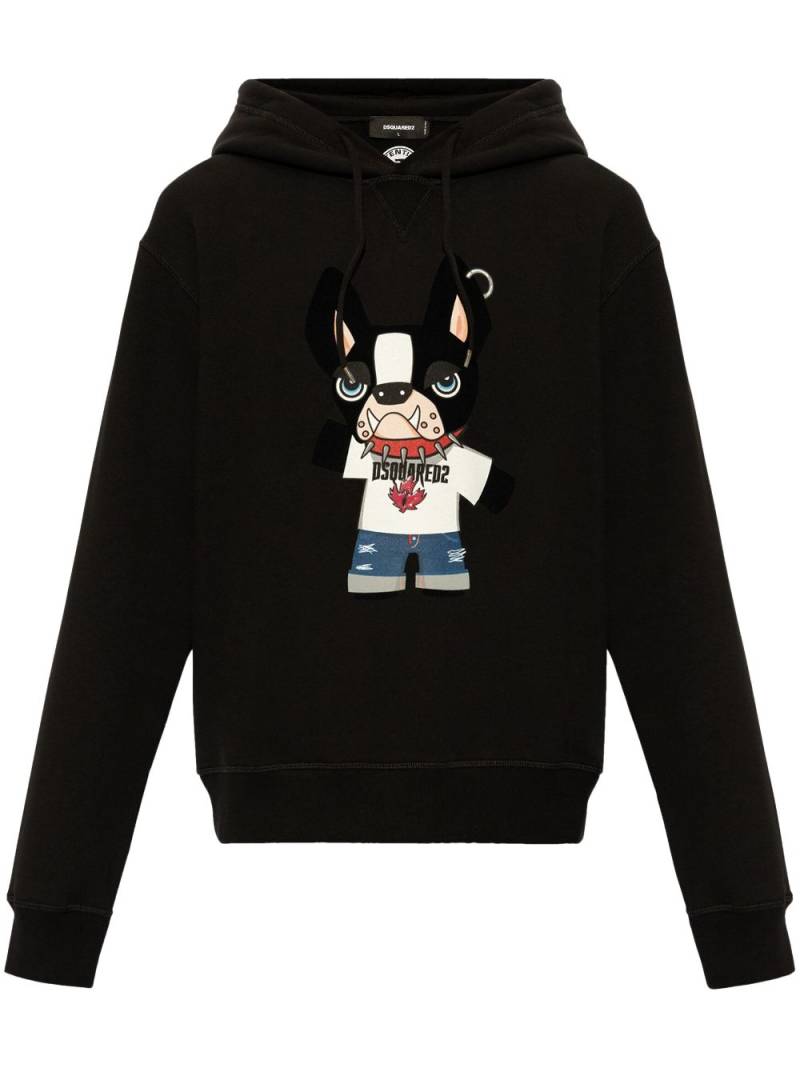 DSQUARED2 graphic-print cotton hoodie - Black von DSQUARED2