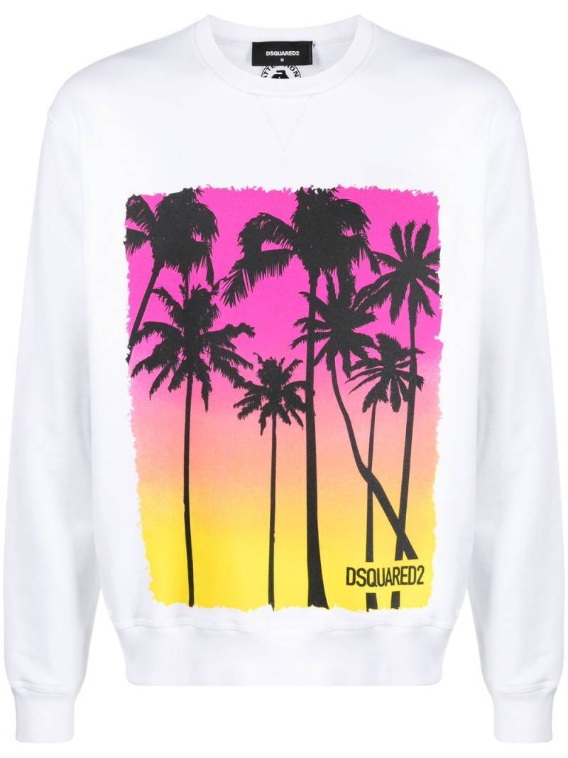 DSQUARED2 graphic-print long-sleeve sweatshirt - White von DSQUARED2