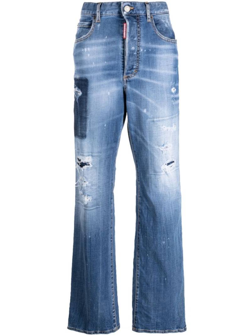 DSQUARED2 high-waisted logo-patch jeans - Blue von DSQUARED2