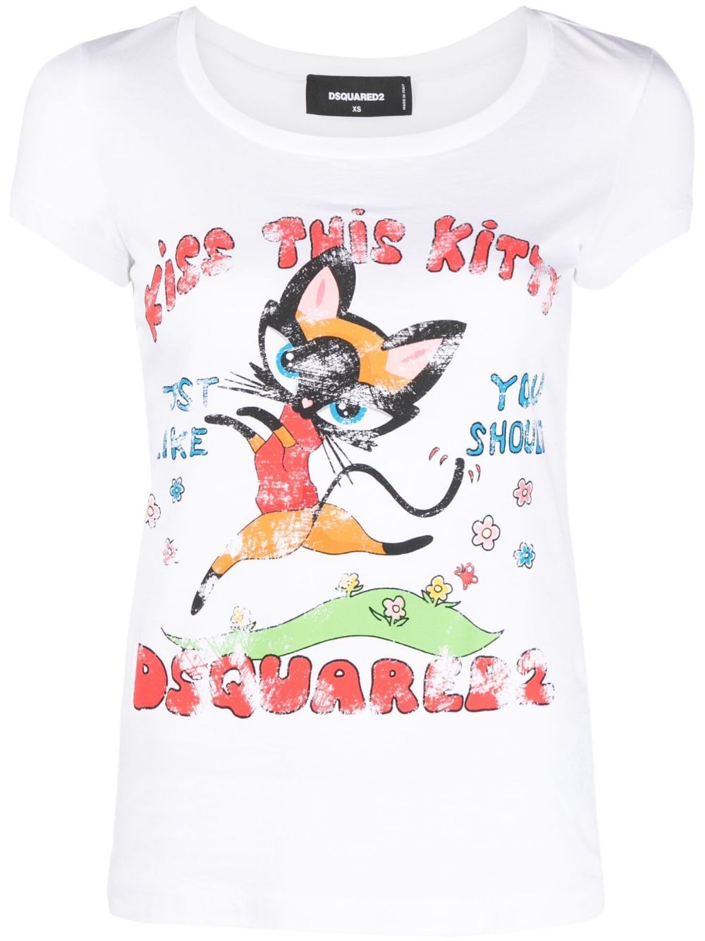 DSQUARED2 illustration-print short-sleeve T-shirt - White von DSQUARED2