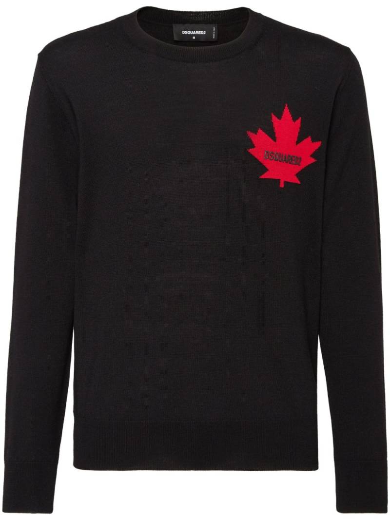 DSQUARED2 intarsia-logo wool jumper - Black von DSQUARED2