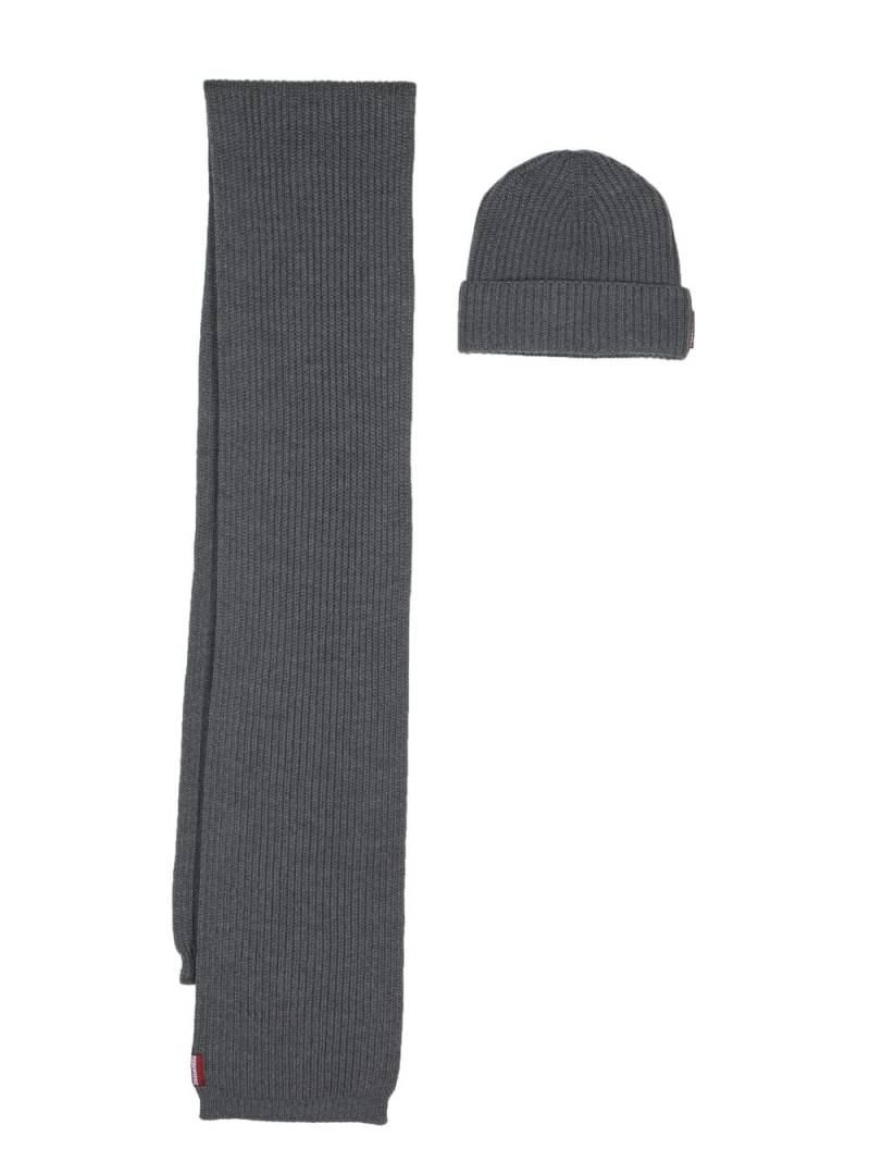 DSQUARED2 knitted wool scarf-beanie set - Grey von DSQUARED2