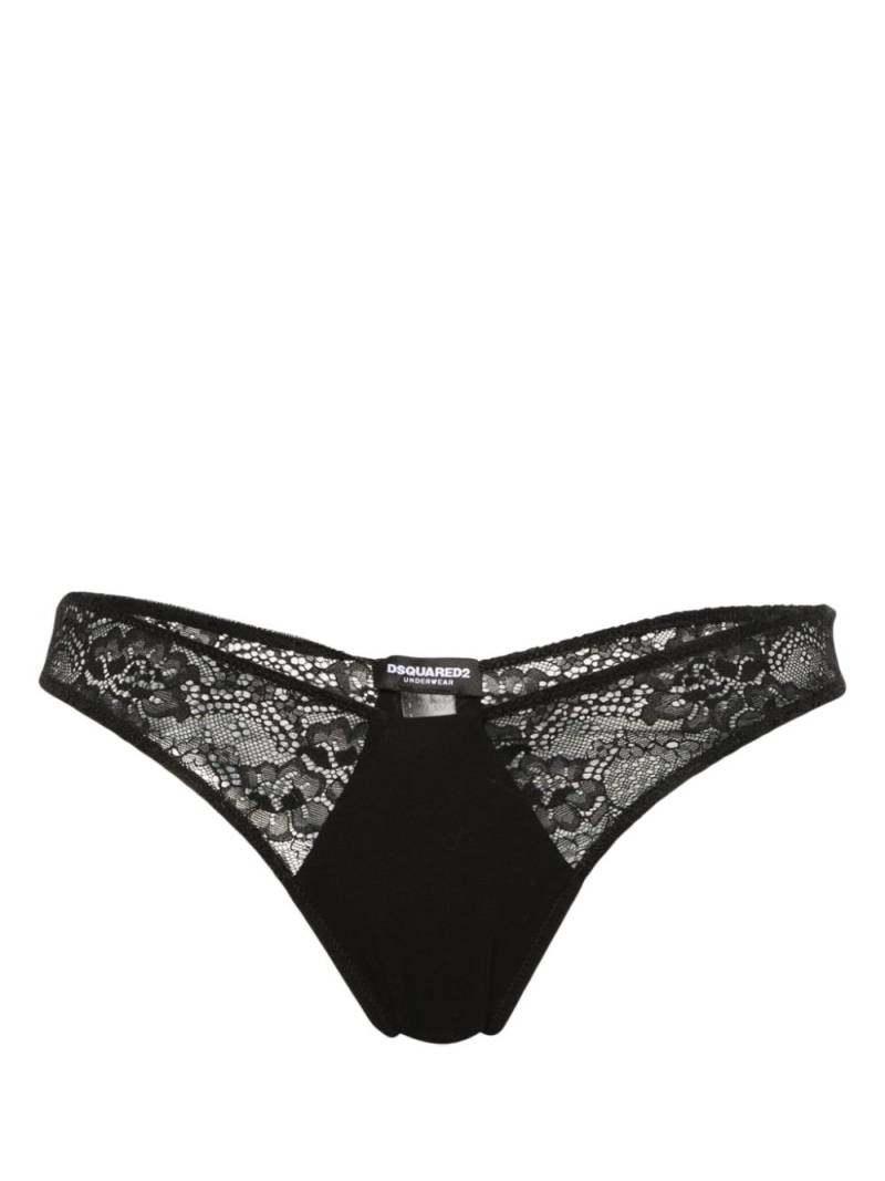 DSQUARED2 lace-detailing thong - Black von DSQUARED2