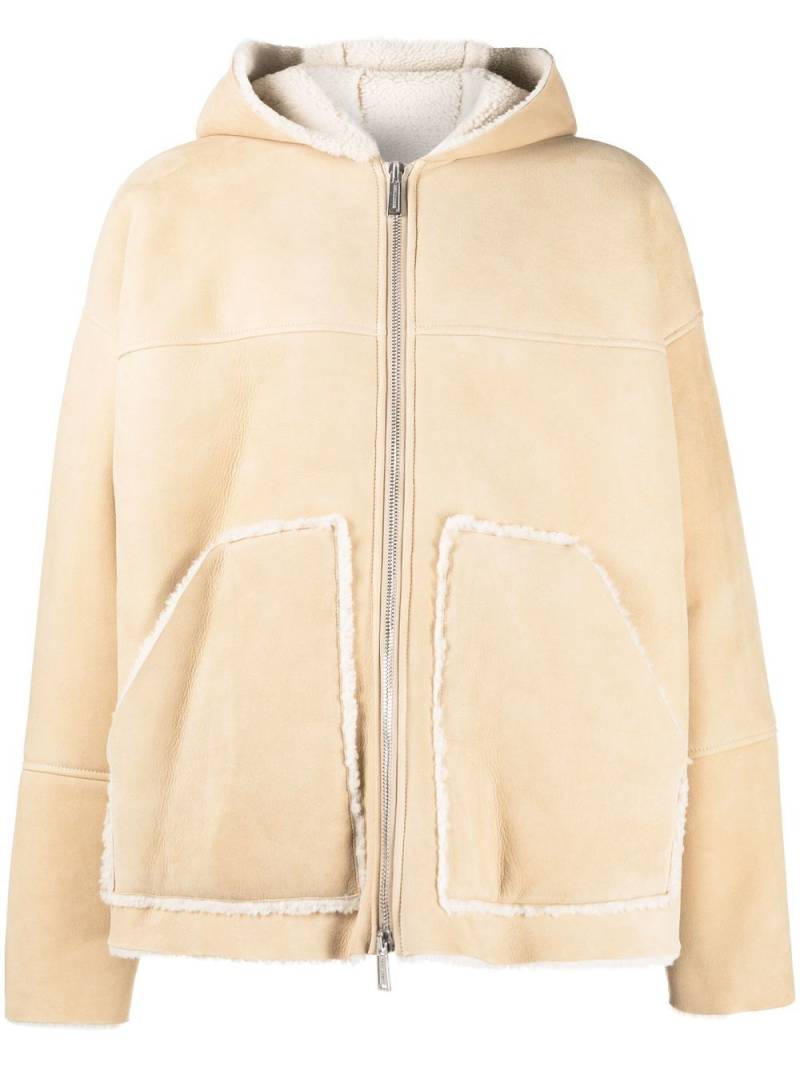 DSQUARED2 lamb wool and lambskin jacket - Neutrals von DSQUARED2