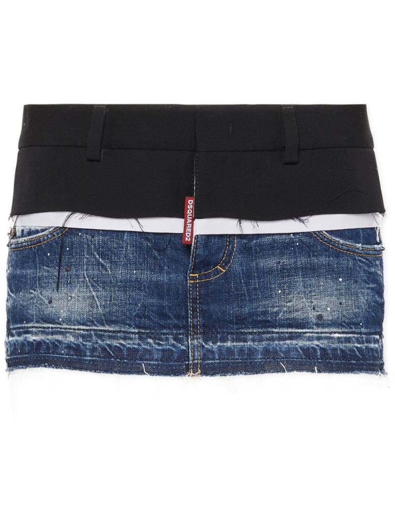 DSQUARED2 layered denim mini skirt - Blue von DSQUARED2