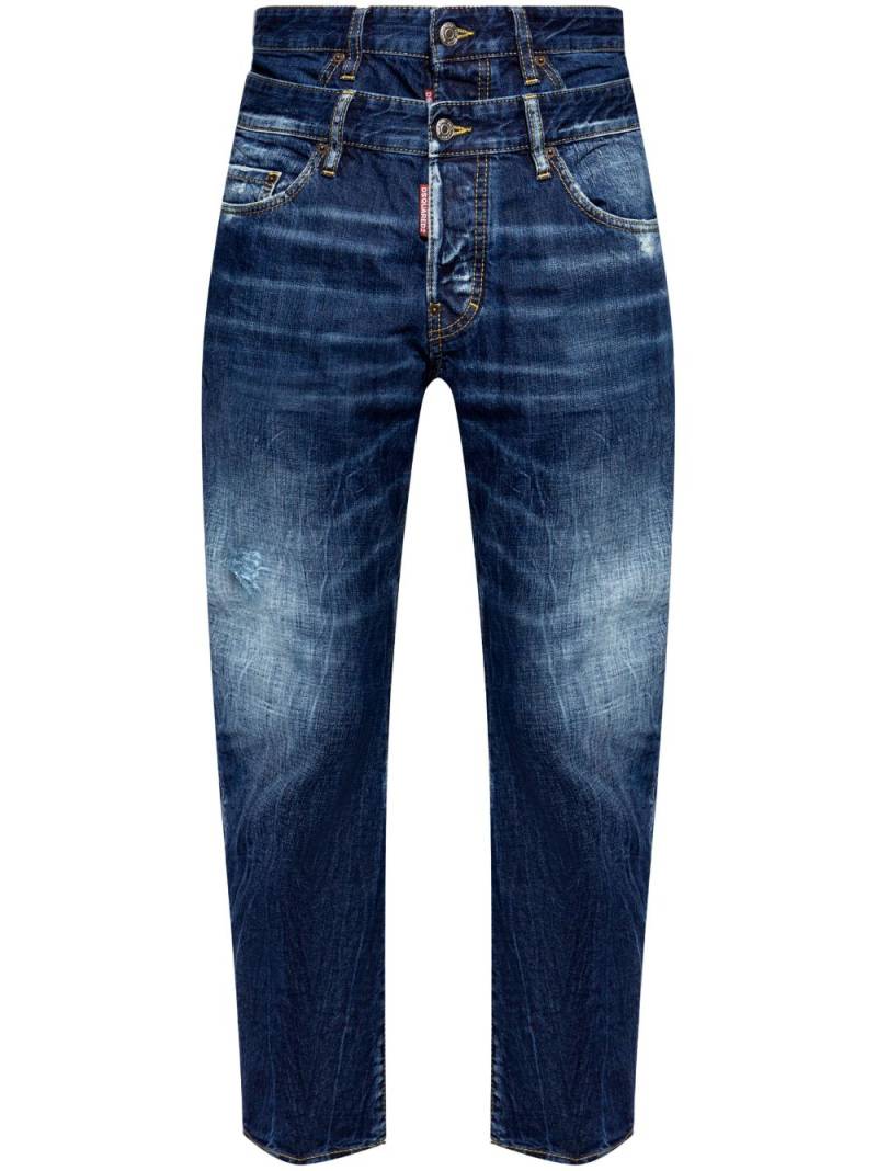 DSQUARED2 layered-effect cotton jeans - Blue von DSQUARED2