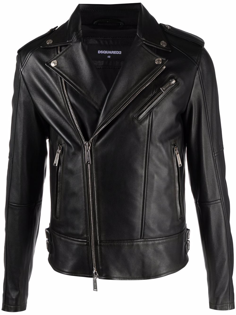 DSQUARED2 leather biker jacket - Black von DSQUARED2