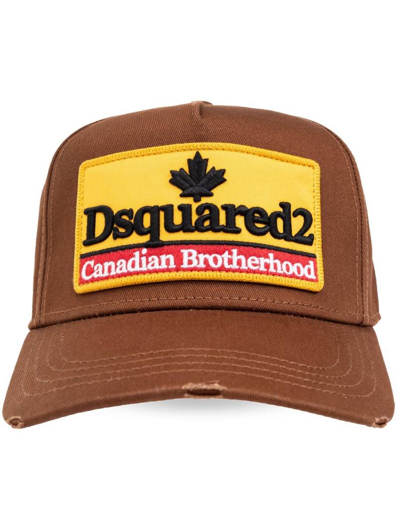 DSQUARED2 logo-appliqué cotton cap - Brown von DSQUARED2