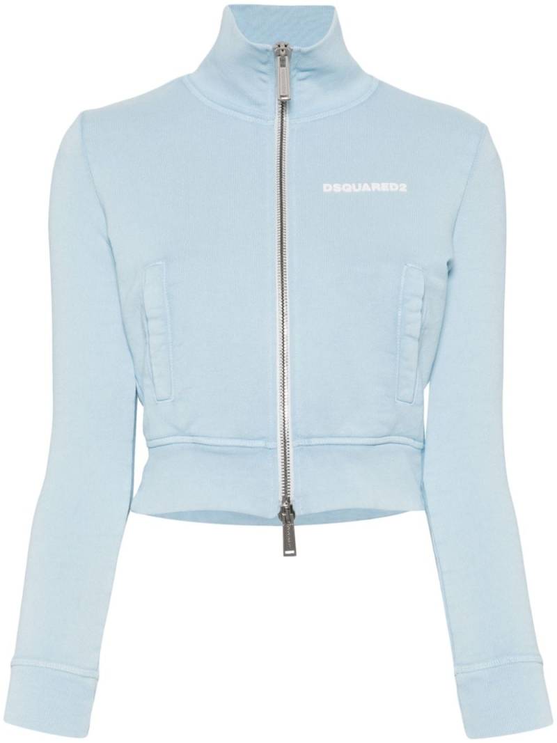 DSQUARED2 logo-appliqué cropped sweatshirt - Blue von DSQUARED2