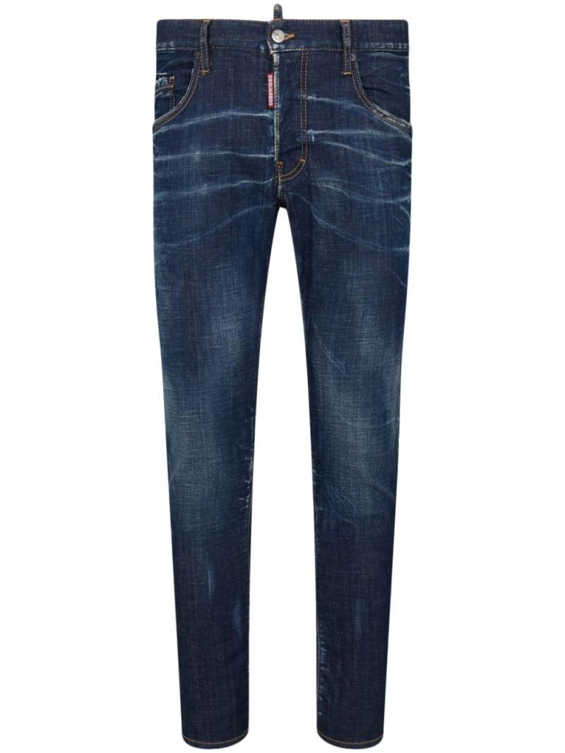 DSQUARED2 logo-appliqué slim-cut jeans - Blue von DSQUARED2