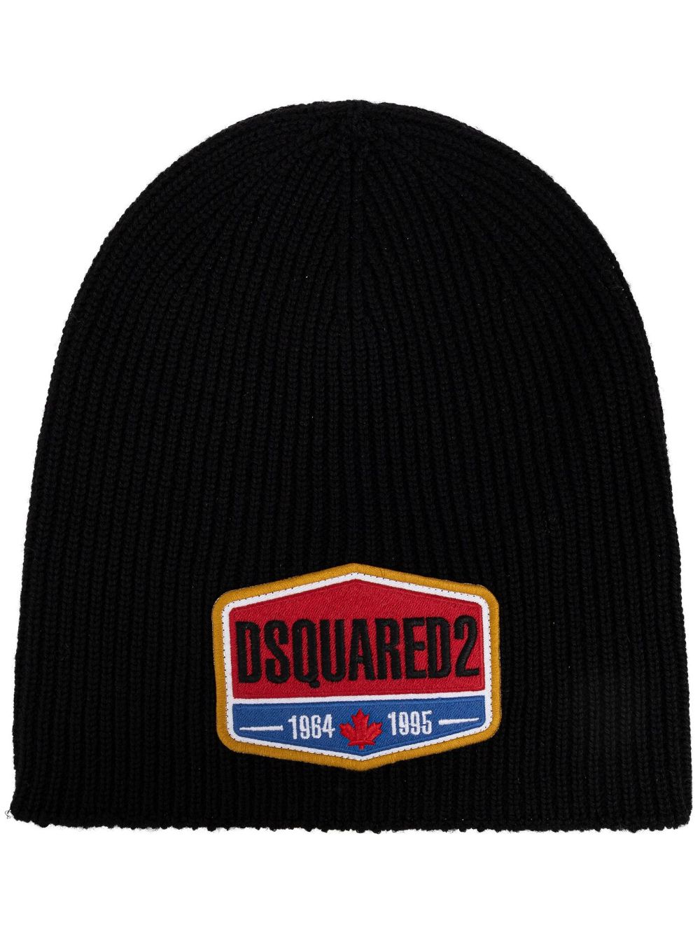 DSQUARED2 logo-appliqué wool beanie - Black von DSQUARED2