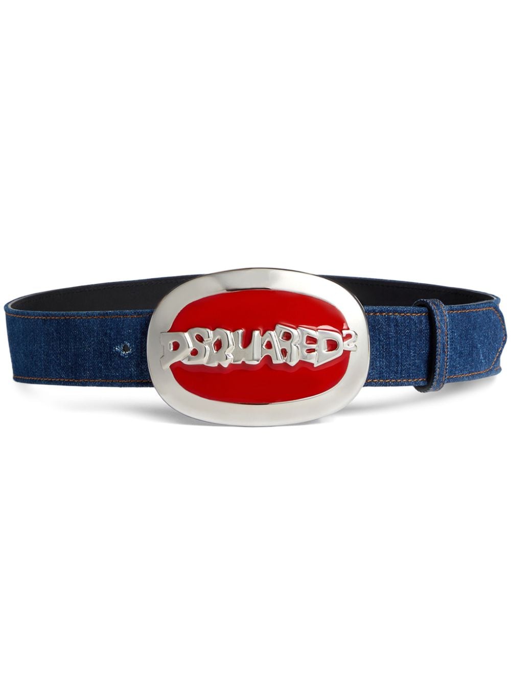 DSQUARED2 logo-buckle denim belt - Blue von DSQUARED2