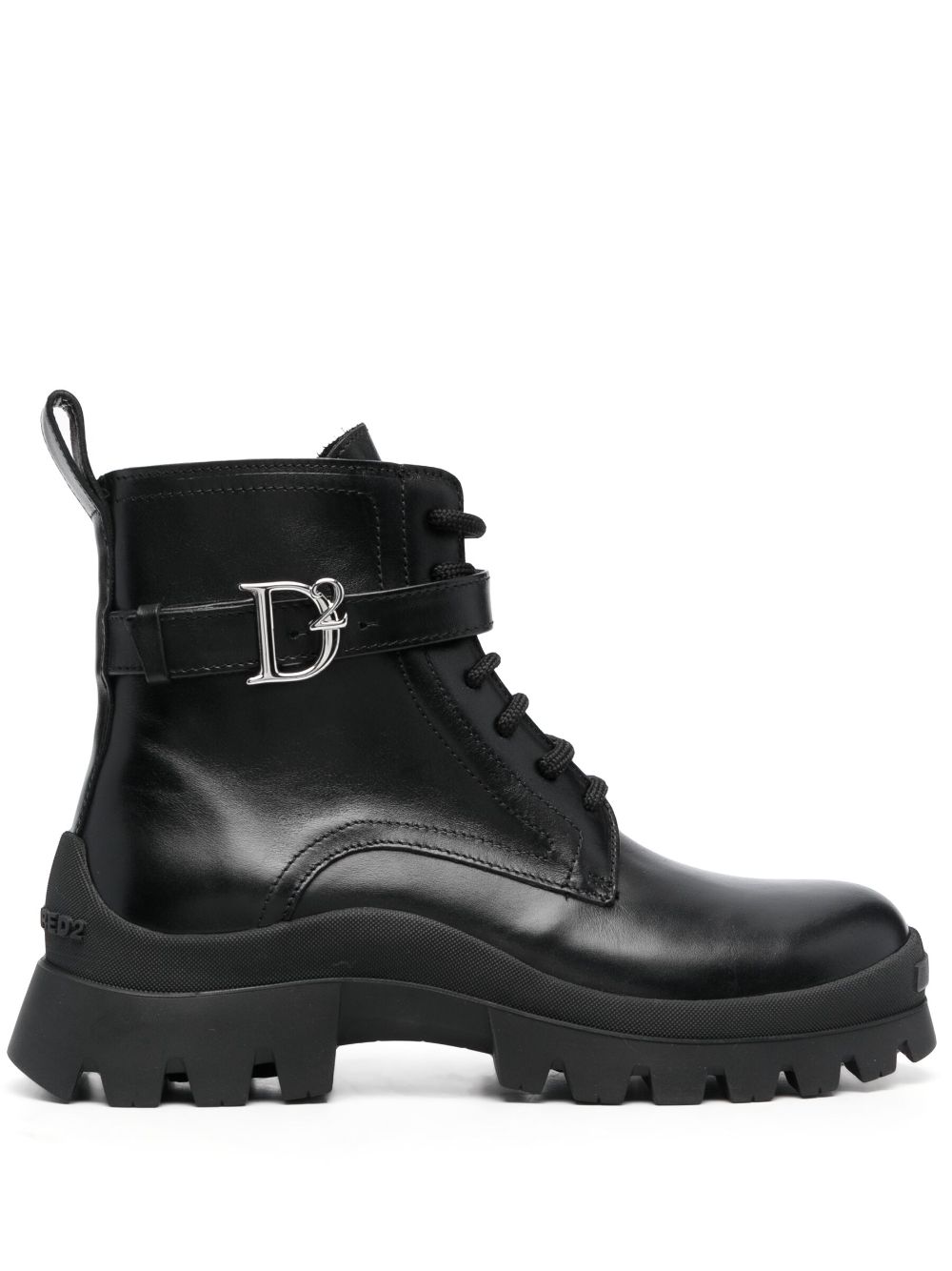 DSQUARED2 logo-buckle leather ankle boots - Black von DSQUARED2