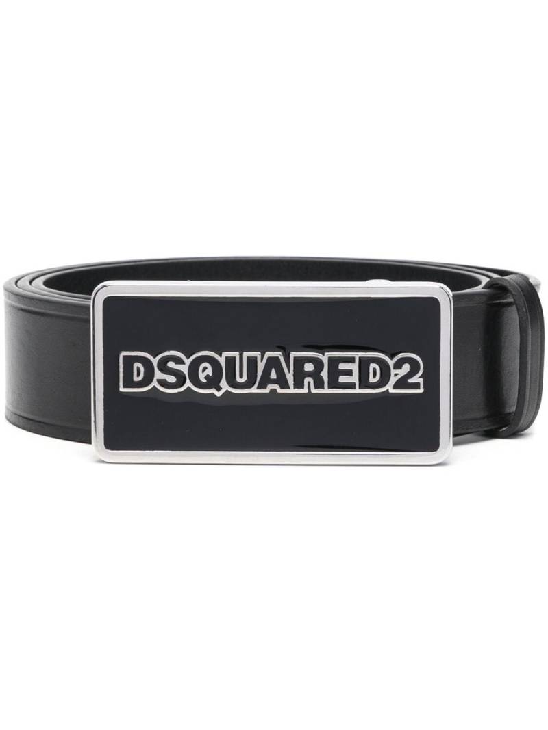 DSQUARED2 logo-buckle leather belt - Black von DSQUARED2