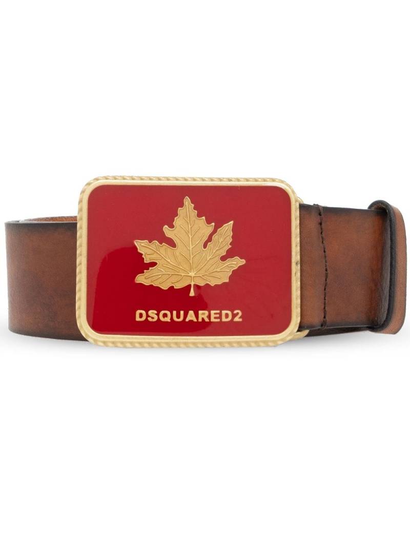 DSQUARED2 logo-buckle leather belt - Brown von DSQUARED2