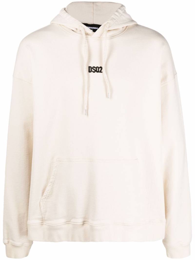 DSQUARED2 logo detail hoodie - Neutrals von DSQUARED2