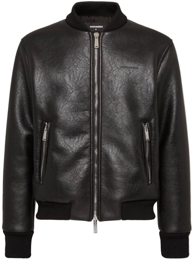 DSQUARED2 logo-embossed bomber jacket - Black von DSQUARED2