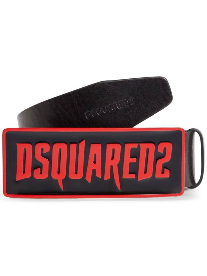 DSQUARED2 logo-embossed buckle leather belt - Black von DSQUARED2