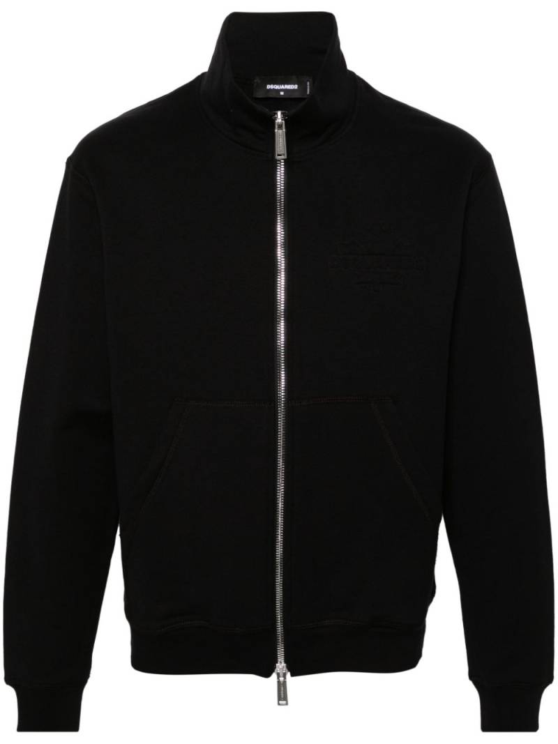 DSQUARED2 logo-embossed zip-up sweatshirt - Black von DSQUARED2