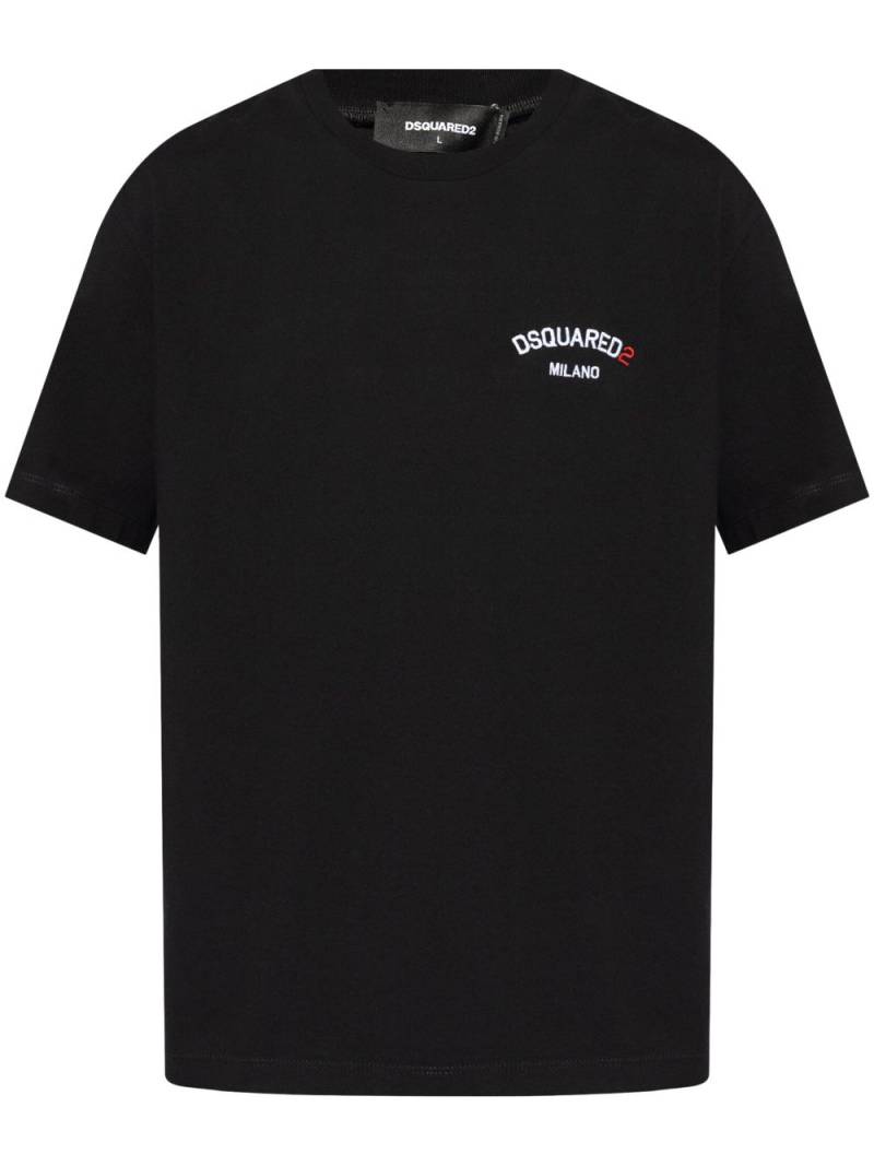 DSQUARED2 logo-embroidered cotton T-shirt - Black von DSQUARED2